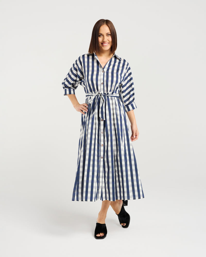 Ava Dress - Ink Check - SEDUCE Dress NZ LUMA
