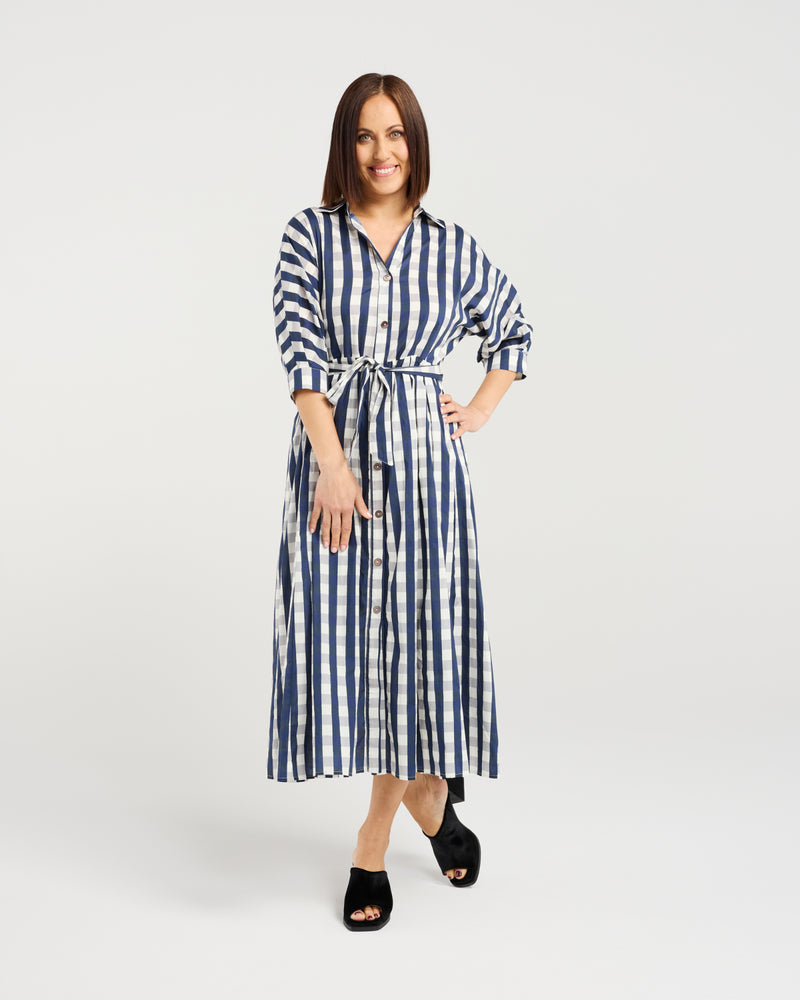 Ava Dress - Ink Check - SEDUCE Dress NZ LUMA