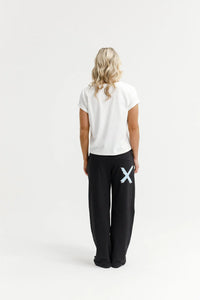 Avenue Pants - Black w Sapphire/Ivory X - HOME LEE Pant NZ LUMA