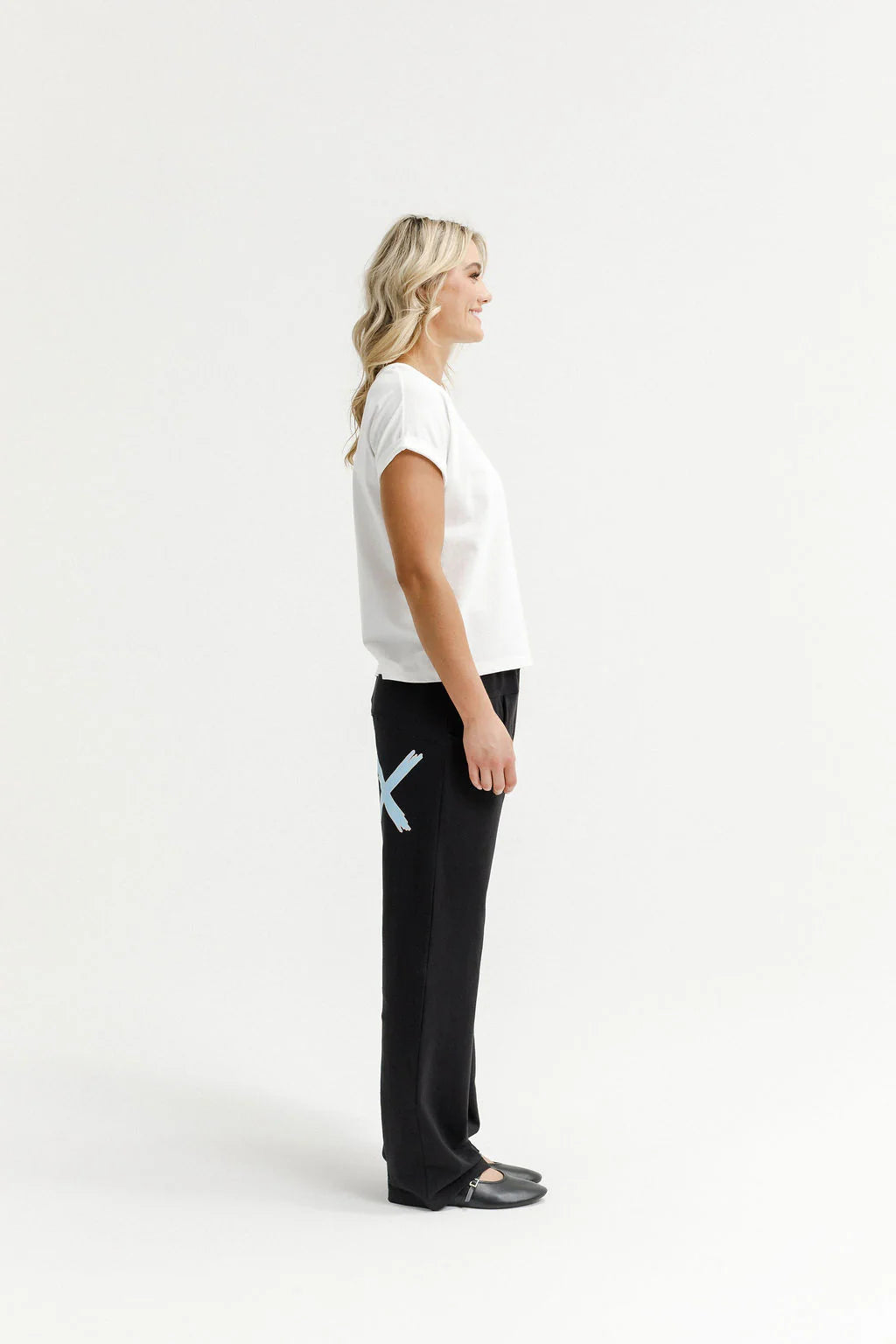 Avenue Pants - Black w Sapphire/Ivory X - HOME LEE Pant NZ LUMA