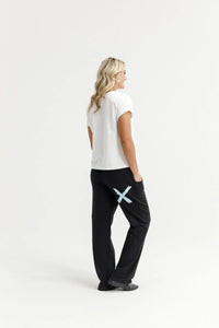 Avenue Pants - Black w Sapphire/Ivory X - HOME LEE Pant NZ LUMA