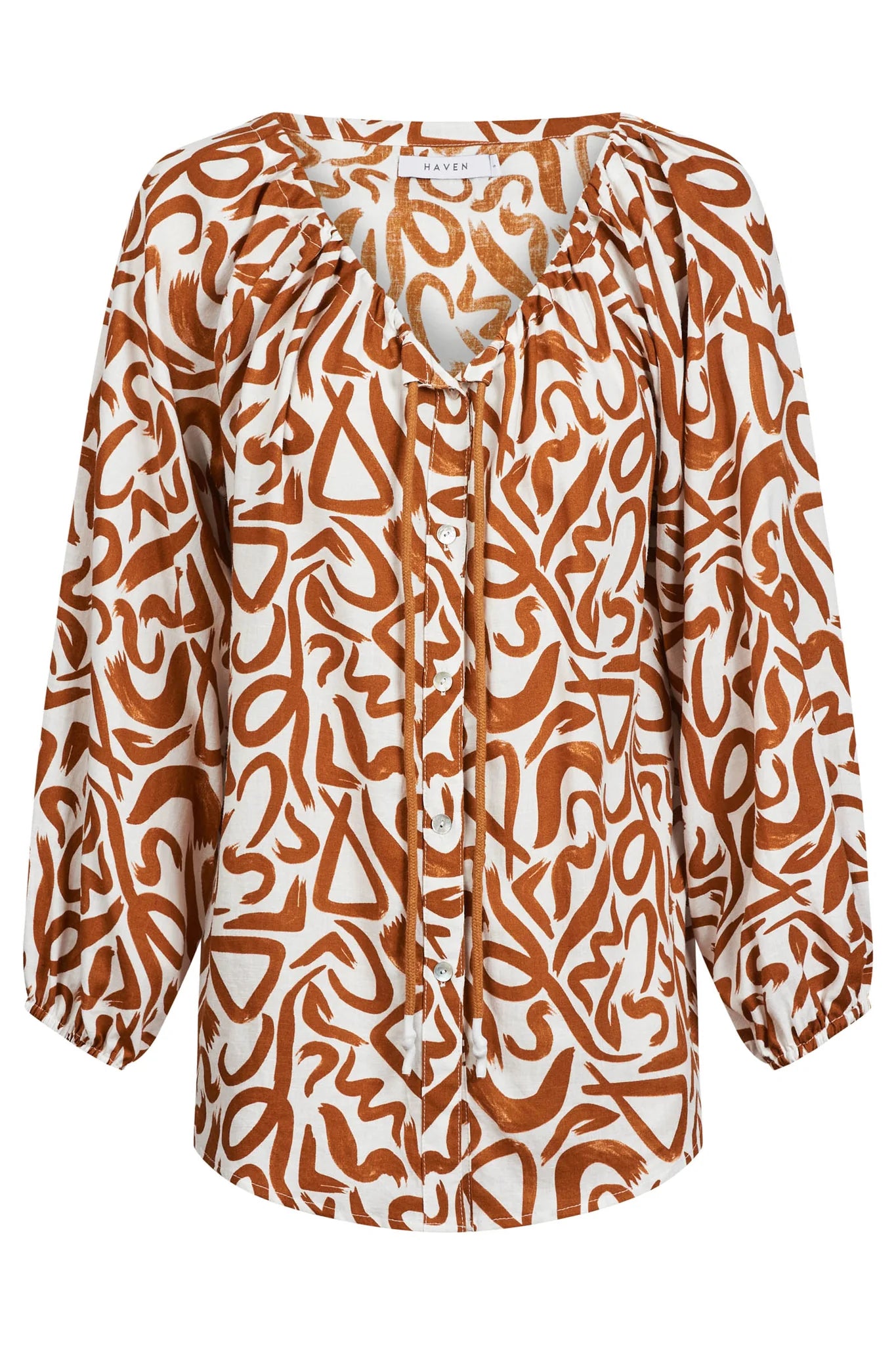 Bahama Button Tie Top - HAVEN Top NZ LUMA