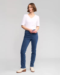 Bay Denim Pull On Pant - Brushed Indigo - VASSALLI Pant NZ LUMA