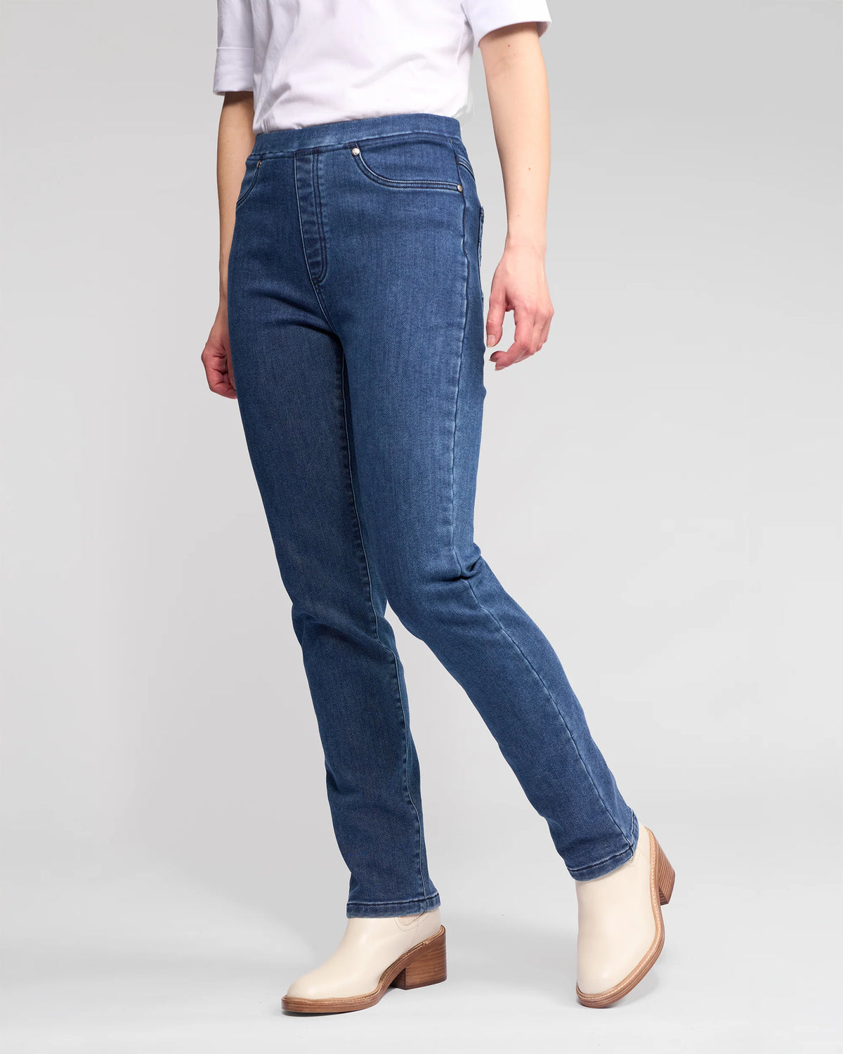 Bay Denim Pull On Pant - Brushed Indigo - VASSALLI Pant NZ LUMA