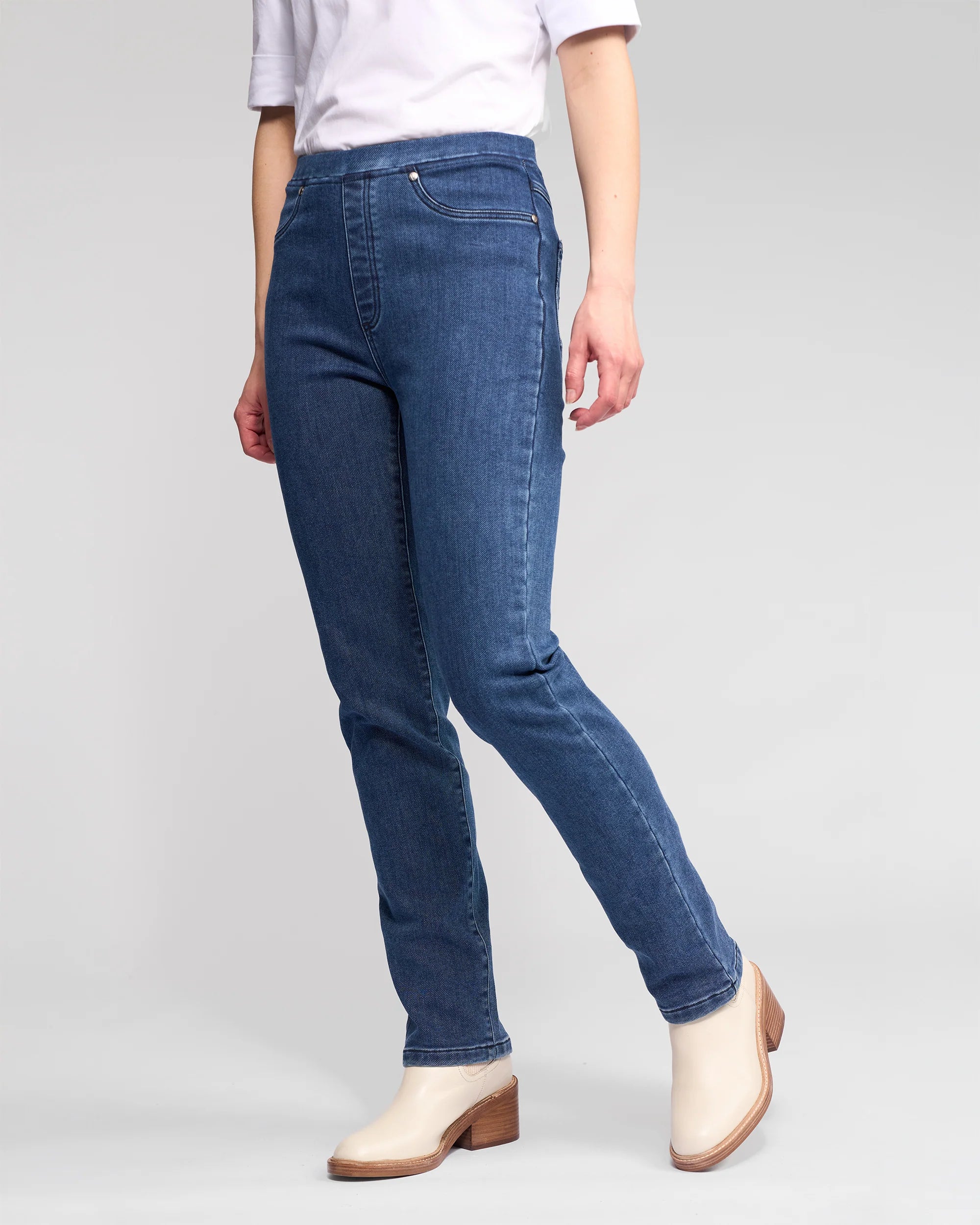 Bay Denim Pull On Pant - Brushed Indigo - VASSALLI Pant NZ LUMA
