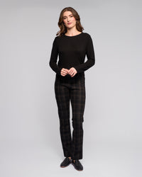 Bay Ponti Slim Leg Full Length Pull On Pant - Checkmate - VASSALLI Pant NZ LUMA