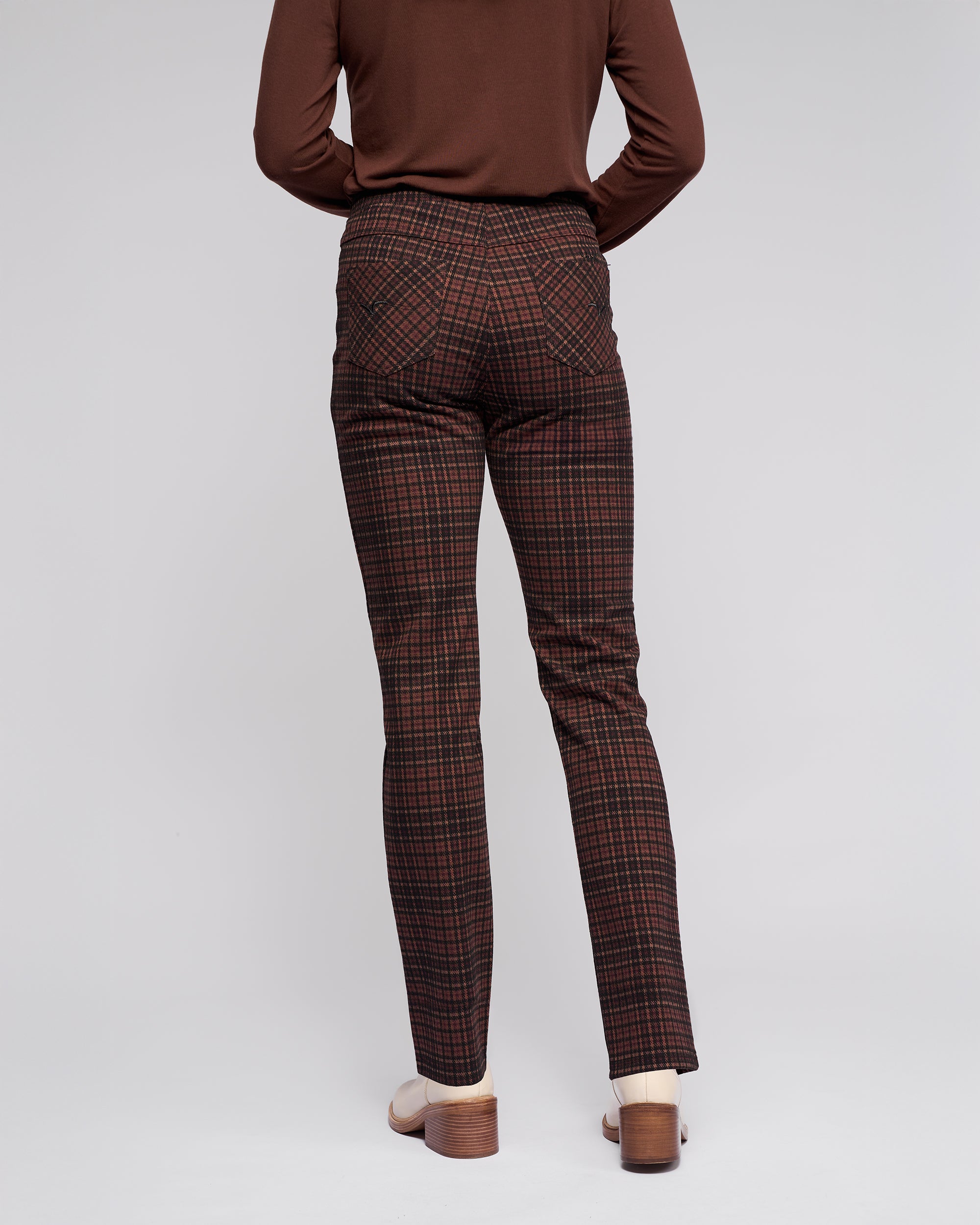 Bay Ponti Slim Leg Full Length Pull On Pant - Cherry - VASSALLI Pant NZ LUMA