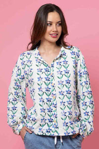 Becky Embroidered Shirt - Floral - CHARLO