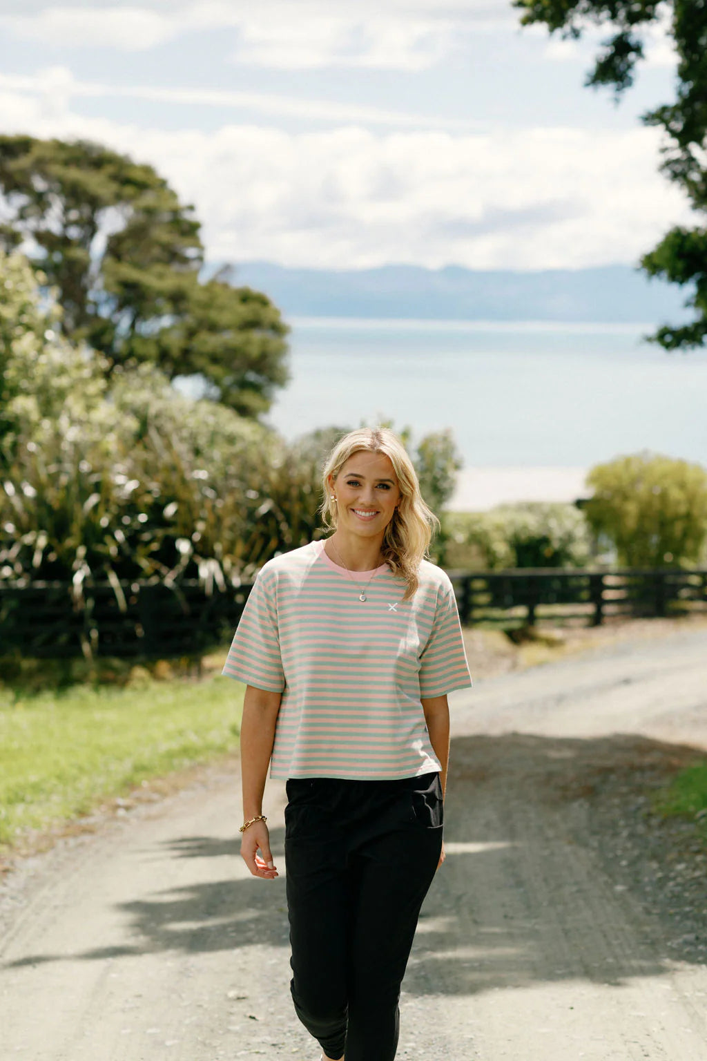 Becky Tee -Candy Apple Stripes - HOME LEE Top NZ LUMA