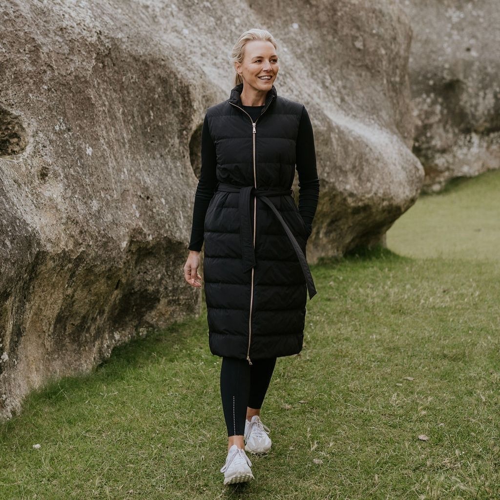 Bella 90/10 Maxi Vest - Black - MOKE Jacket NZ LUMA