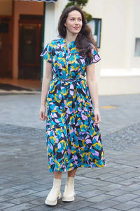 Bianca Maxi Shirt Dress - Print - CHARLO Dress NZ LUMA