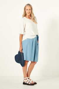 Blanca Short - Chambray - LEMON TREE Shorts NZ LUMA