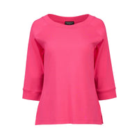 Boat Neck 3/4 Sleeve Top - Fuchsia - VASSALLI Top NZ LUMA