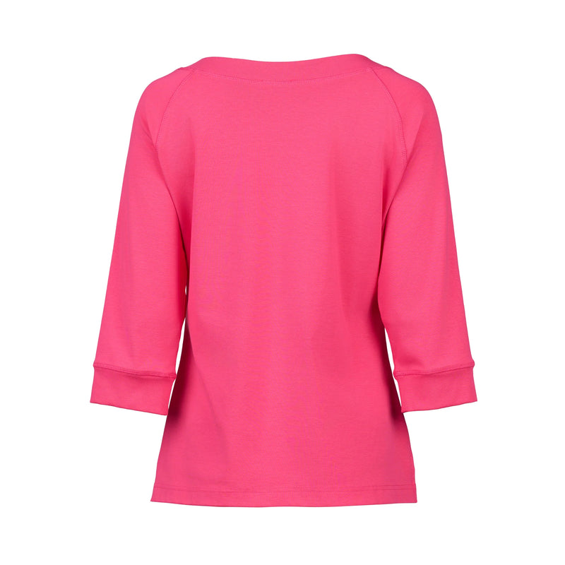 Boat Neck 3/4 Sleeve Top - Fuchsia - VASSALLI Top NZ LUMA