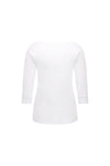 Boat Neck 3/4 Sleeve Top - White - VASSALLI Top NZ LUMA