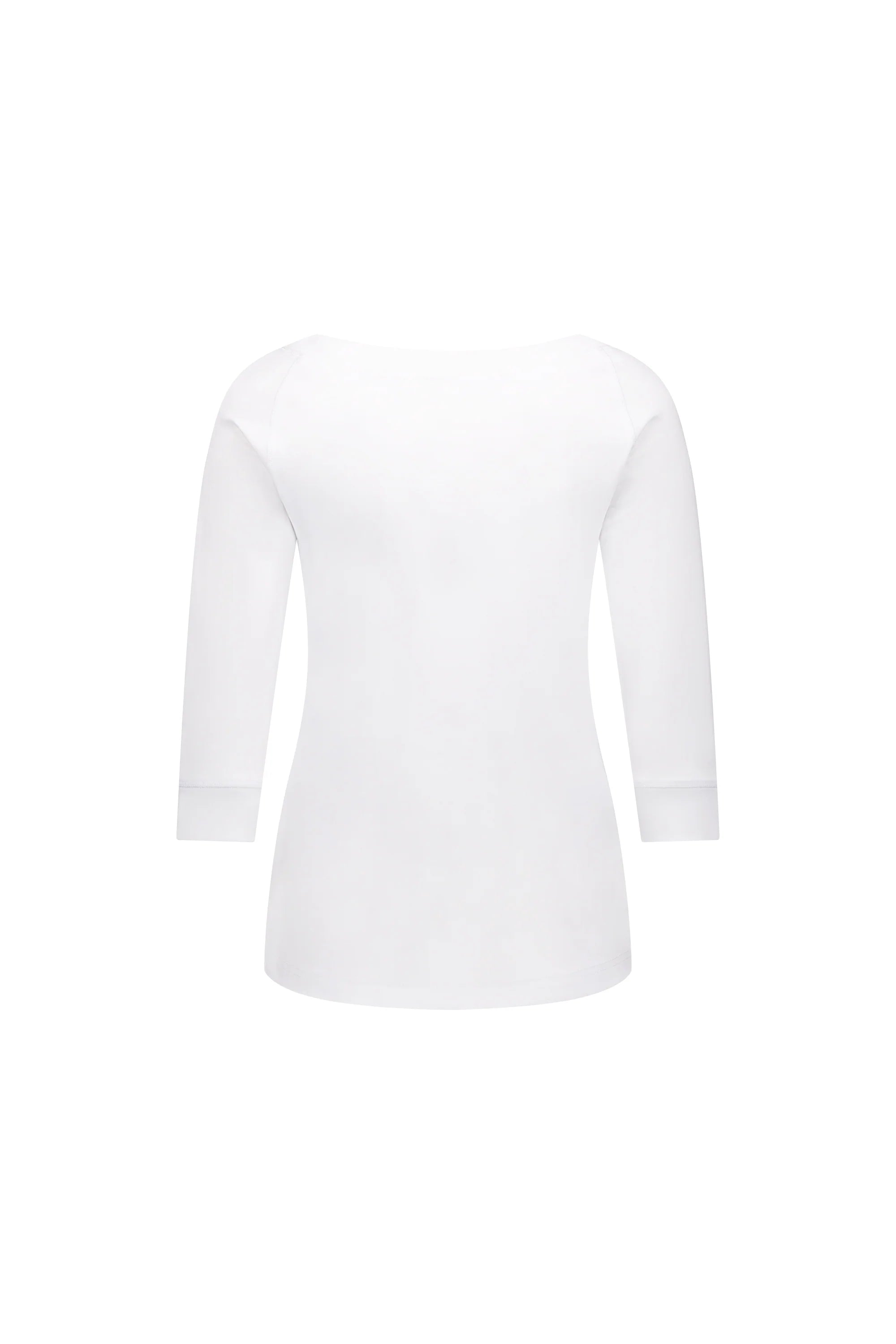 Boat Neck 3/4 Sleeve Top - White - VASSALLI Top NZ LUMA