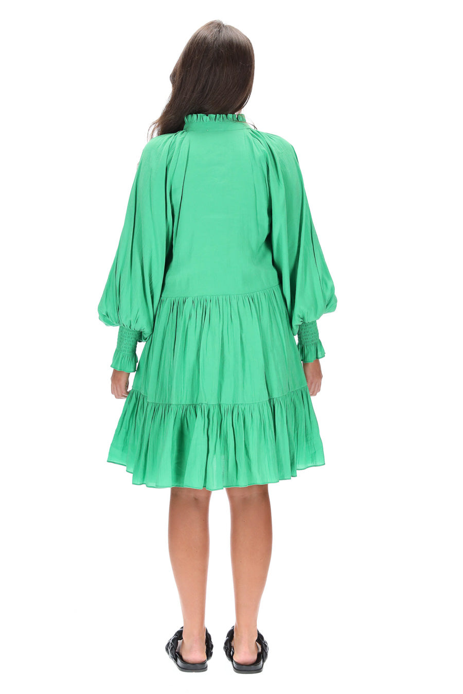 Alexia Floaty Dress Cotton - Green - CHARLO