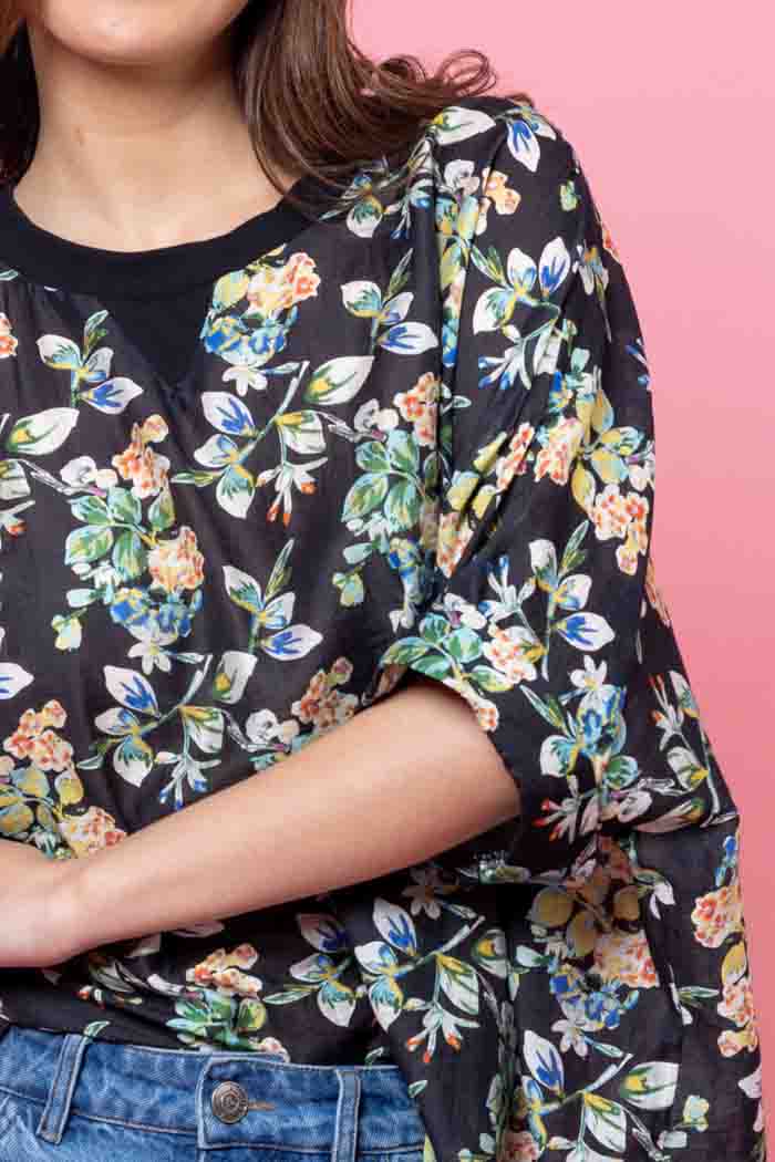 Lola Swing Top - Black Floral- CHARLO Top NZ LUMA