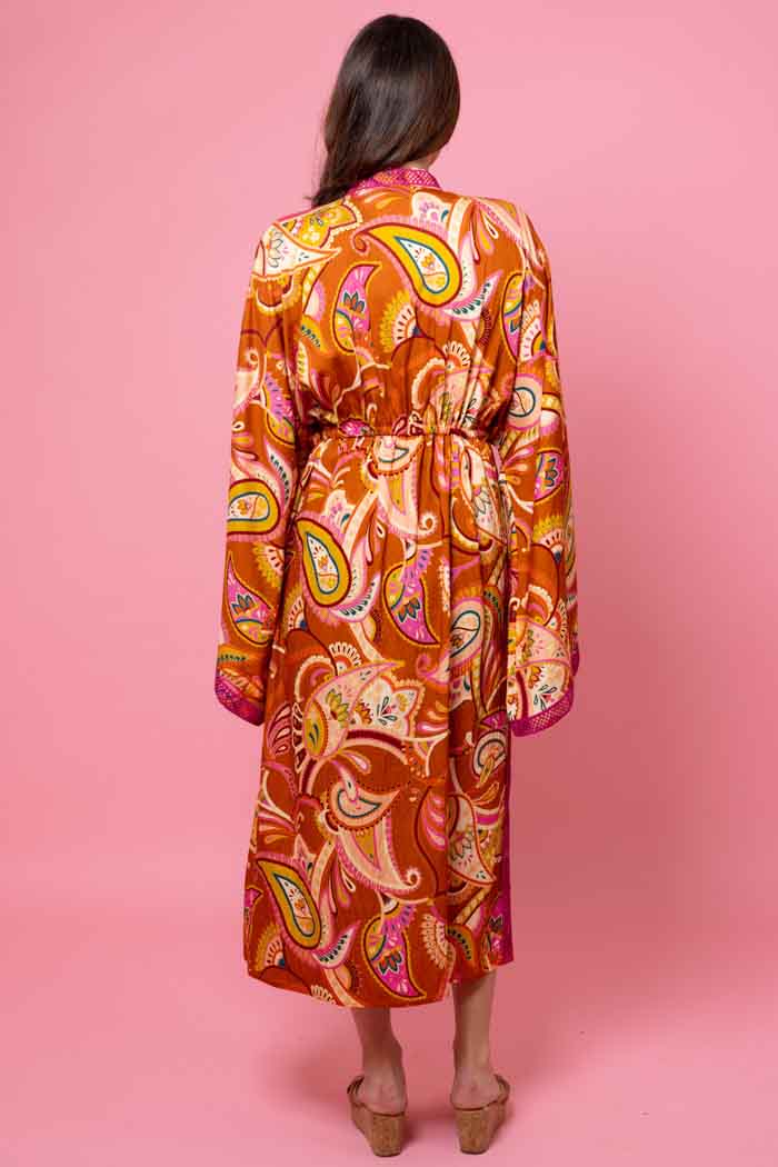Livi Kimono - Rust Paisley- CHARLO Top NZ LUMA