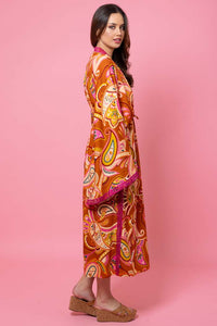 Livi Kimono - Rust Paisley- CHARLO Top NZ LUMA