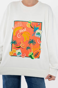 Cabana Sweatshirt - White-HAVEN Top NZ LUMA