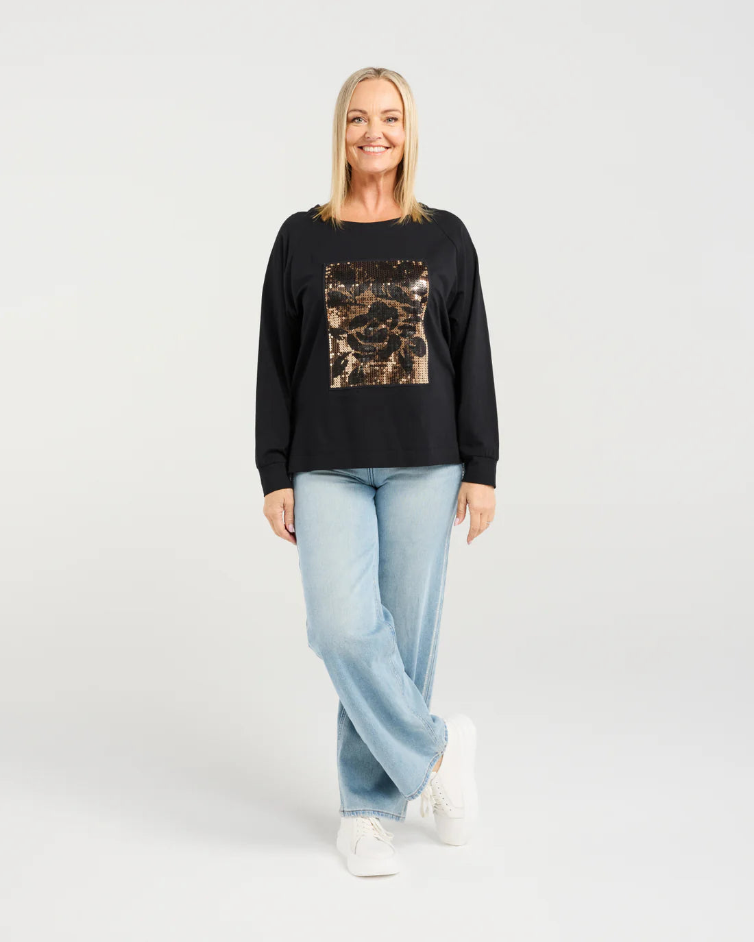 Calla T-Shirt - Black - ZAFINA TOPS NZ LUMA