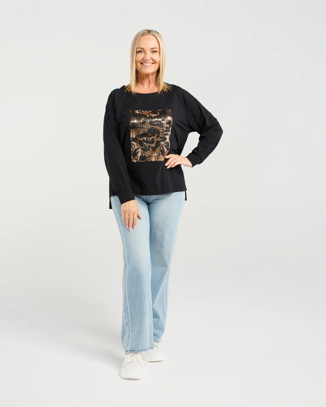 Calla T-Shirt - Black - ZAFINA TOPS NZ LUMA