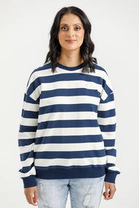 Camilla Crew - Indigo Blue Stripe w Mini X - HOME LEE Top 12 14 10 16 NZ LUMA