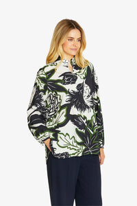 Camille Long Sleeve Blouse - Abstract Floral - PING PONG Top NZ LUMA
