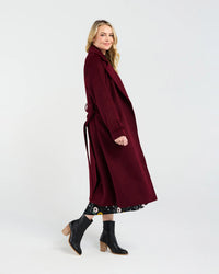 Camille Wool Coat - Cherry - BLACKSTONE Coat NZ LUMA