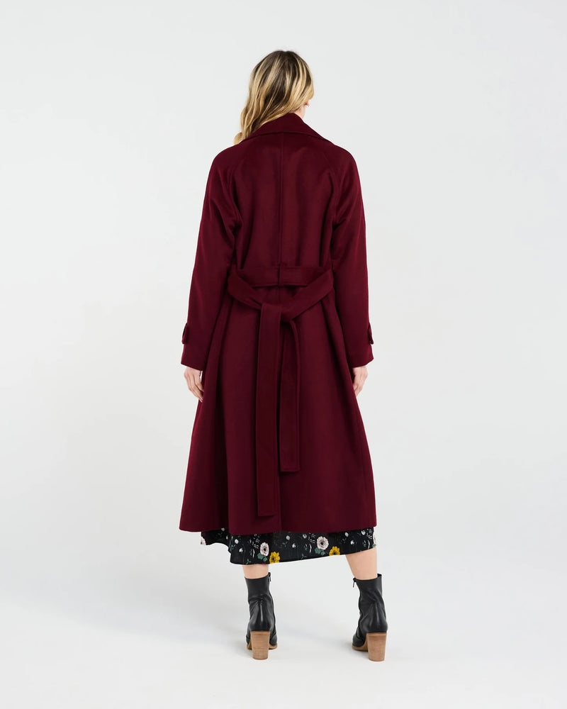 Camille Wool Coat - Cherry - BLACKSTONE Coat NZ LUMA