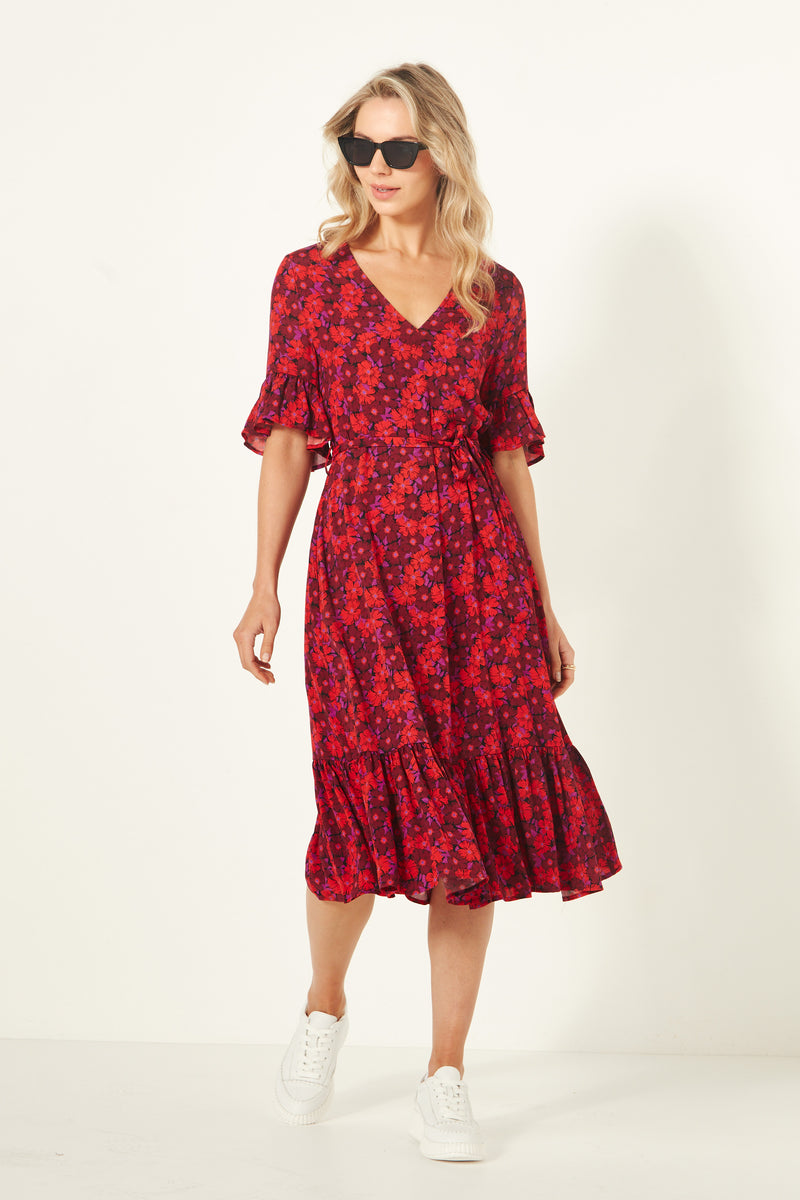 Carmen Dress - Floral Print - LEMON TREE Dress NZ LUMA