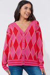 Casablanca Lurex Cardigan - Chilli Pink - HAVEN