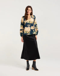 Christie Frill Neck Top - Blackstone TOPS NZ LUMA