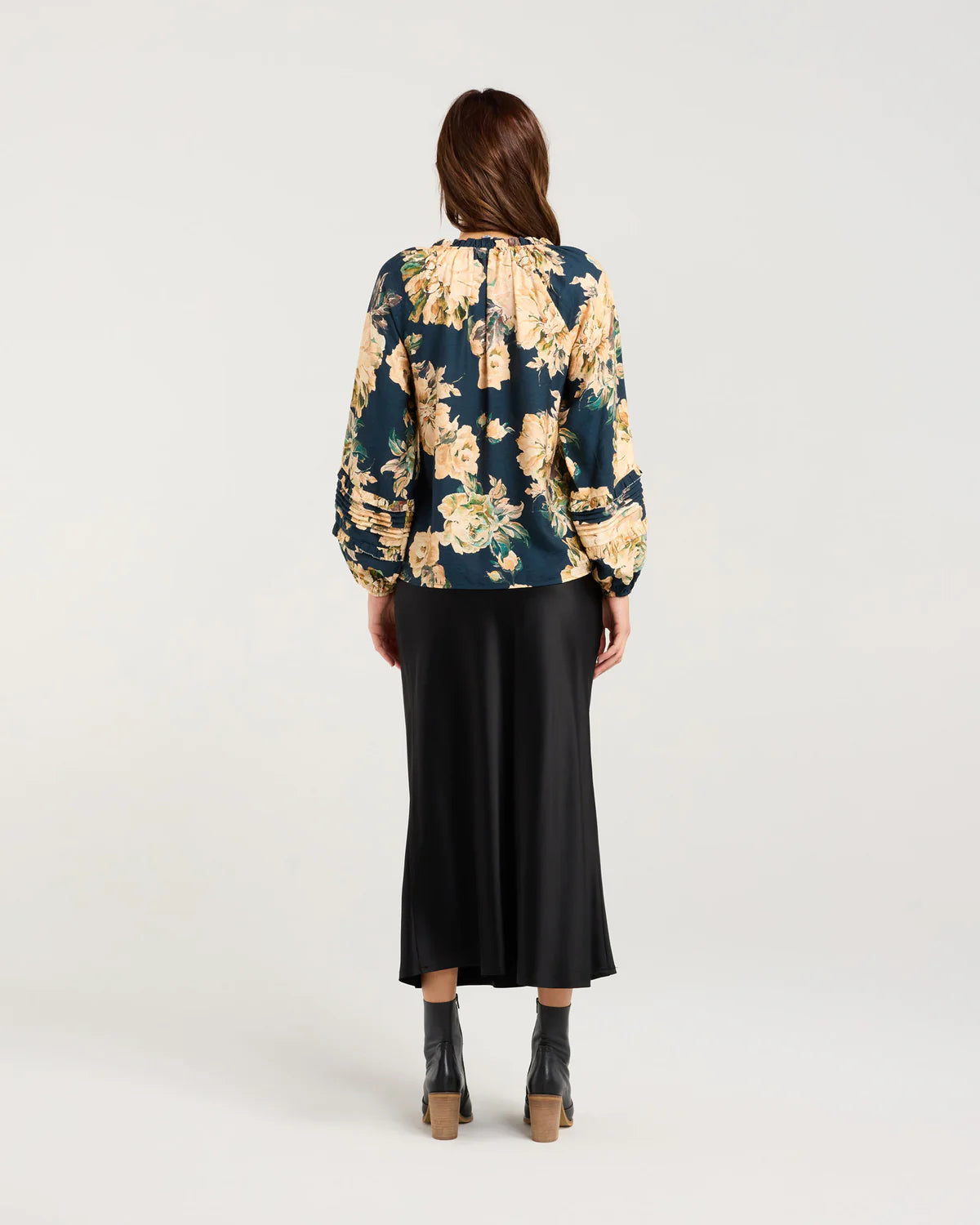 Christie Frill Neck Top - Blackstone TOPS NZ LUMA