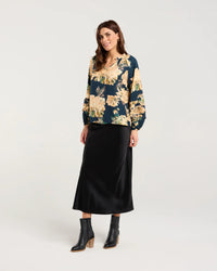 Christie Frill Neck Top - Blackstone TOPS NZ LUMA