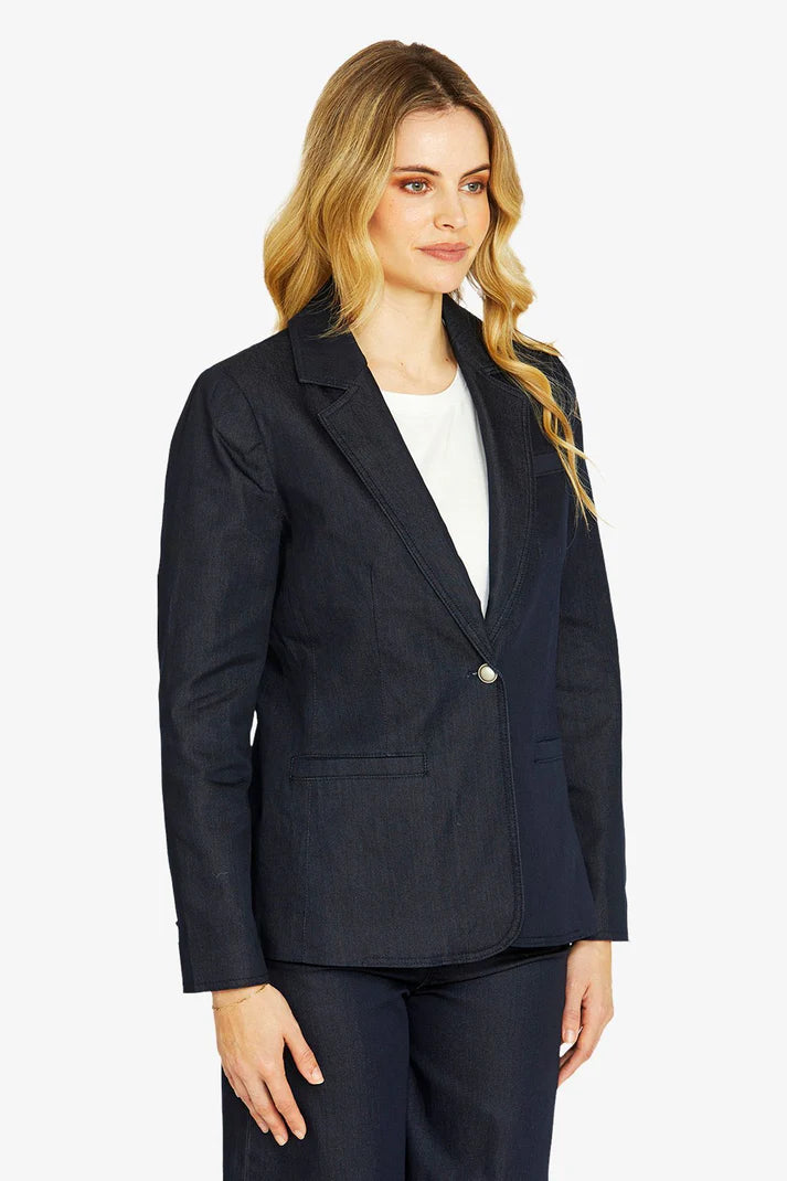 City Denim Blazer - Indigo -PING PONG Jacket NZ LUMA