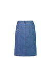 Contrast Stitch Denim Skirt - Light Denim - VASSALLI Skirt NZ LUMA