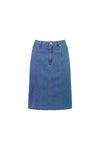 Contrast Stitch Denim Skirt - Light Denim - VASSALLI Skirt NZ LUMA