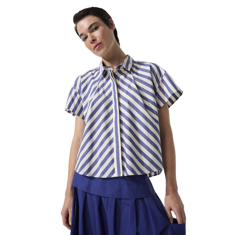 Cropped Stripe Shirt - MARCO POLO Top NZ LUMA