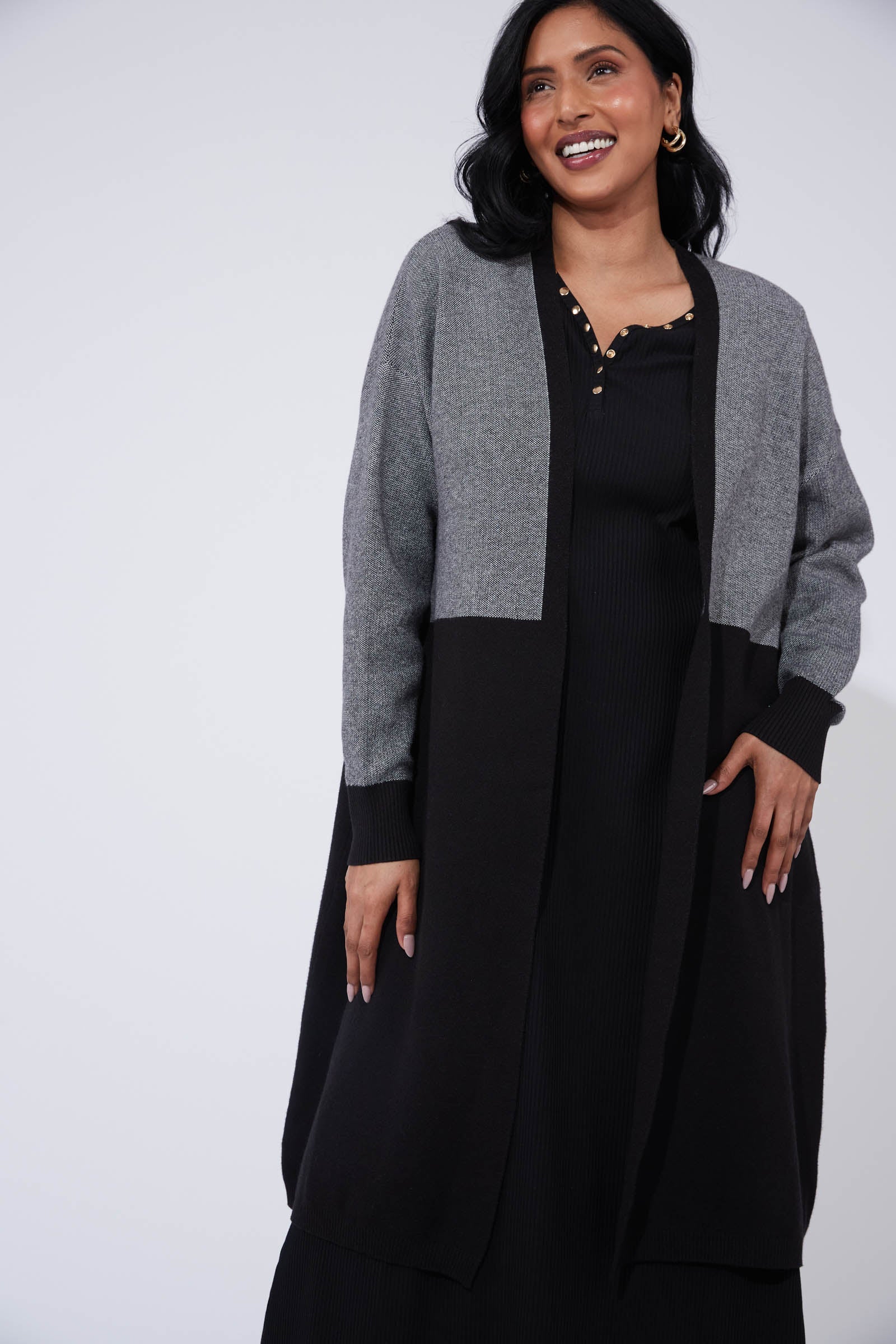 Cyprus Cardigan - White/Kohl - HAVEN