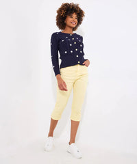 Daisy Embroidered Cable Knit Cardigan - JOE BROWNS