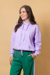 Dayna Embossed Hoodie - Lilac - CHARLO Top NZ LUMA