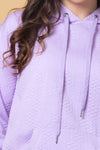 Dayna Embossed Hoodie - Lilac - CHARLO Top NZ LUMA