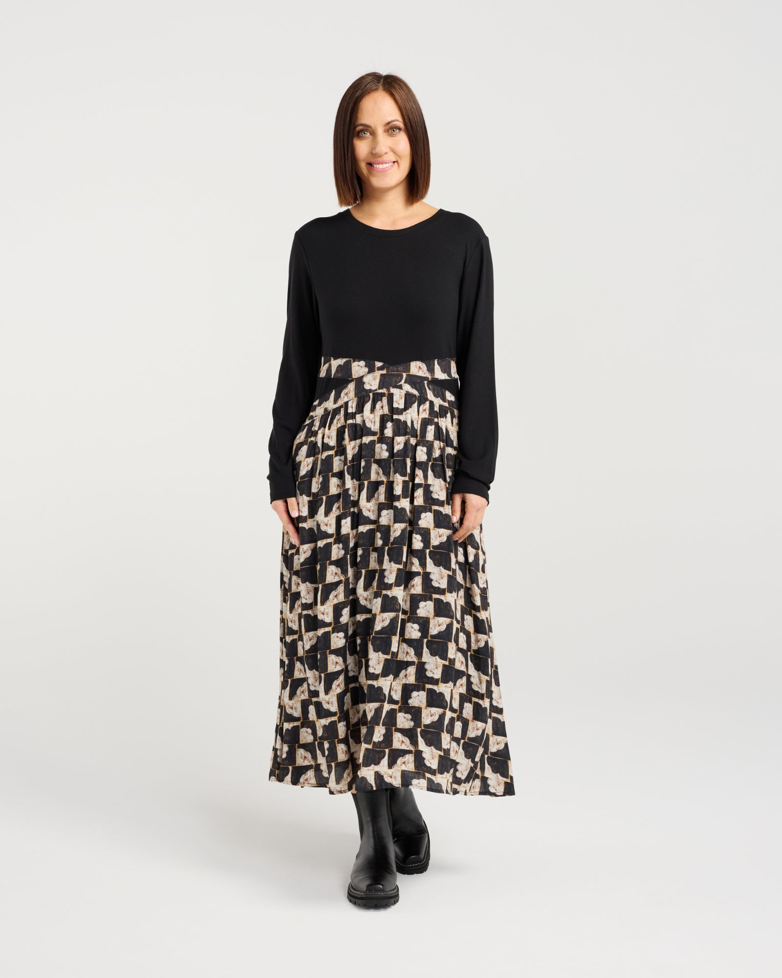 Della Dress - Golden Grid - SEDUCE Dress NZ LUMA