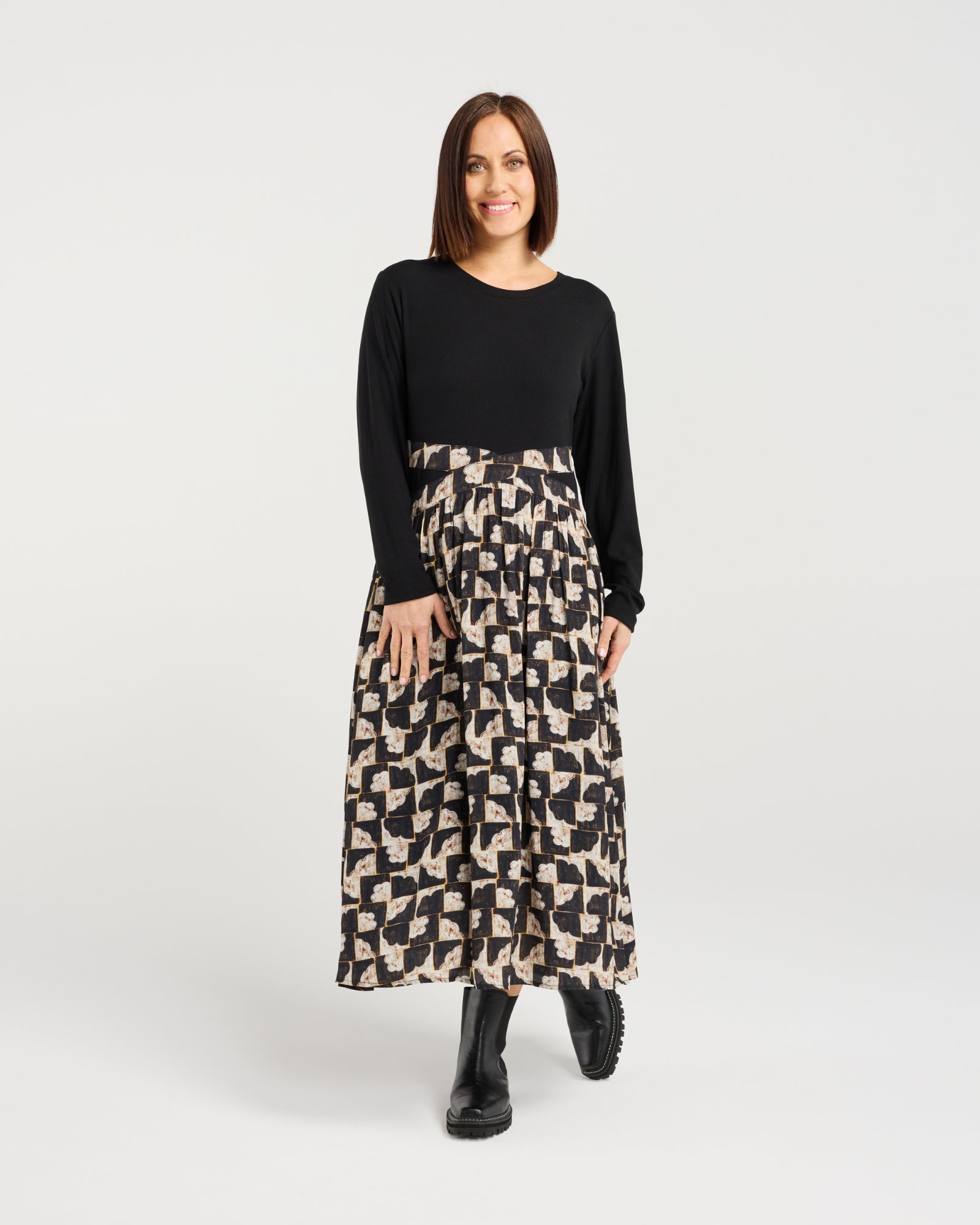 Della Dress - Golden Grid - SEDUCE Dress NZ LUMA