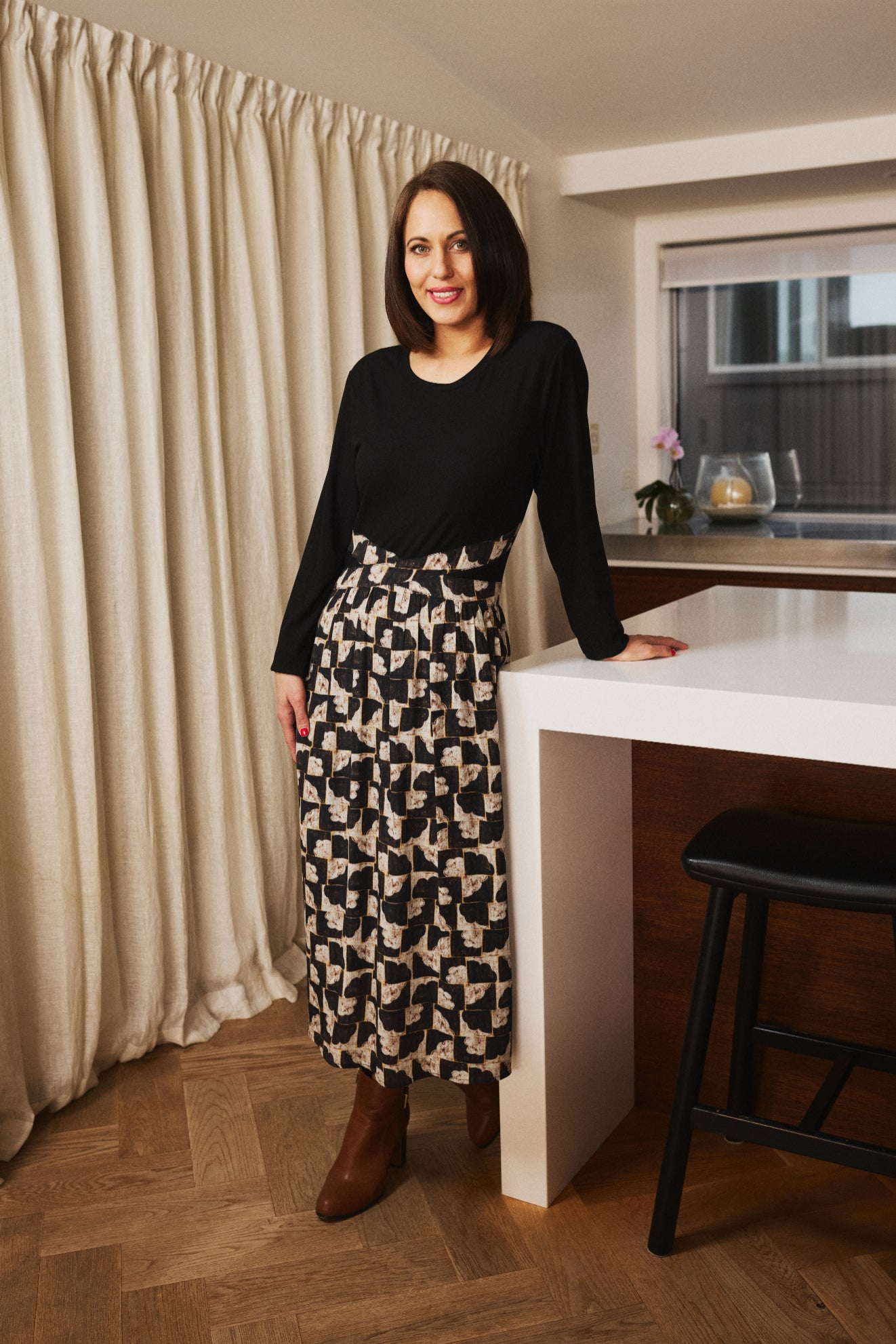 Della Dress - Golden Grid - SEDUCE Dress NZ LUMA