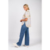 Drop Shoulder Shirt Rounded Hem - Blue Check - VASSALLI