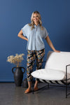 Drop Shoulder Tencel Shirt Con. Pocket Trim - Chambray - VASSALLI