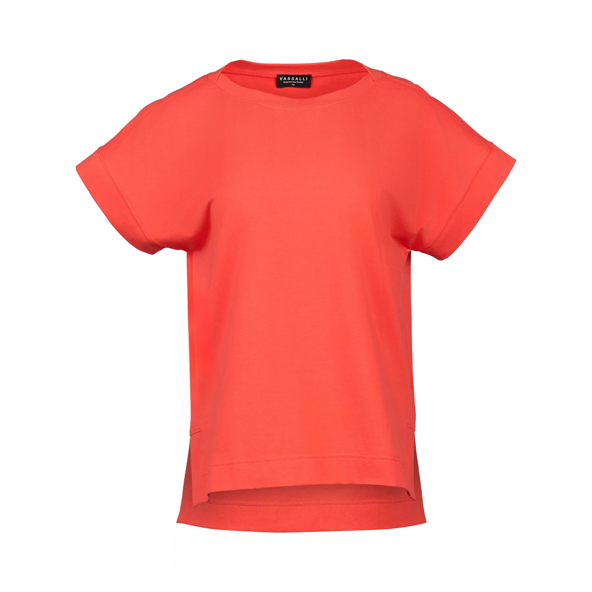 Drop Sleeve Top Stepped Hem - Aperol - VASSALLI Top NZ LUMA
